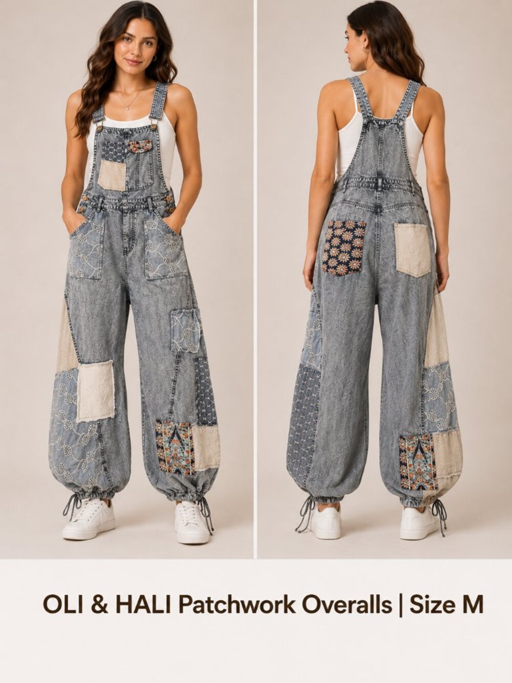 💙 Oli & Hali Patchwork Overalls | Size M 💙